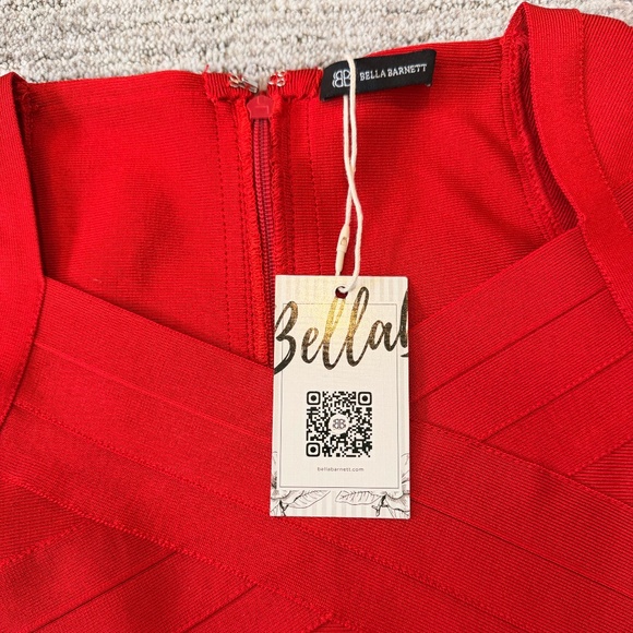 NWT Bella Barnett Bodycon Red Midi Dress Womans SZ. 6 Bandage Dress Holiday - Picture 7 of 14